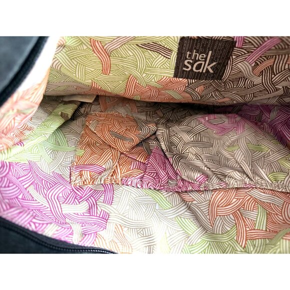 The Sak Green Leather Crossbody Bag With Multicolor Lining - Picture 5 of 10